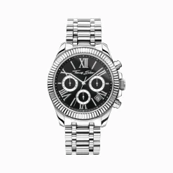 Best Uhr Divine Chrono mit Zifferblatt in Schwarz silberfarben Damen Uhren|Damenuhren
